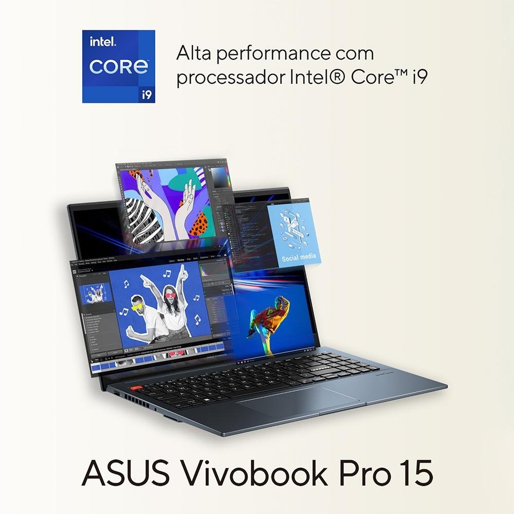 ノートPC ASUS Vivobook Pro 15 Core-i9 1TB Notebook Gamer ASUS Pro 15 | KaBuM!