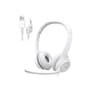 Headset Logitech H390, USB, com Almofadas, Controles de Áudio Integrado, Microfone com Redução de Ruído, Branco - 981-001285