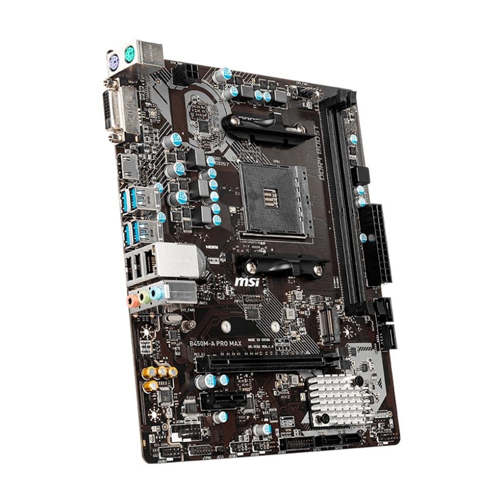 Placa-Mãe MSI B450M-A Pro Max, AMD AM4, Micro-ATX, DDR4, Preto - B450M -A PRO MAX