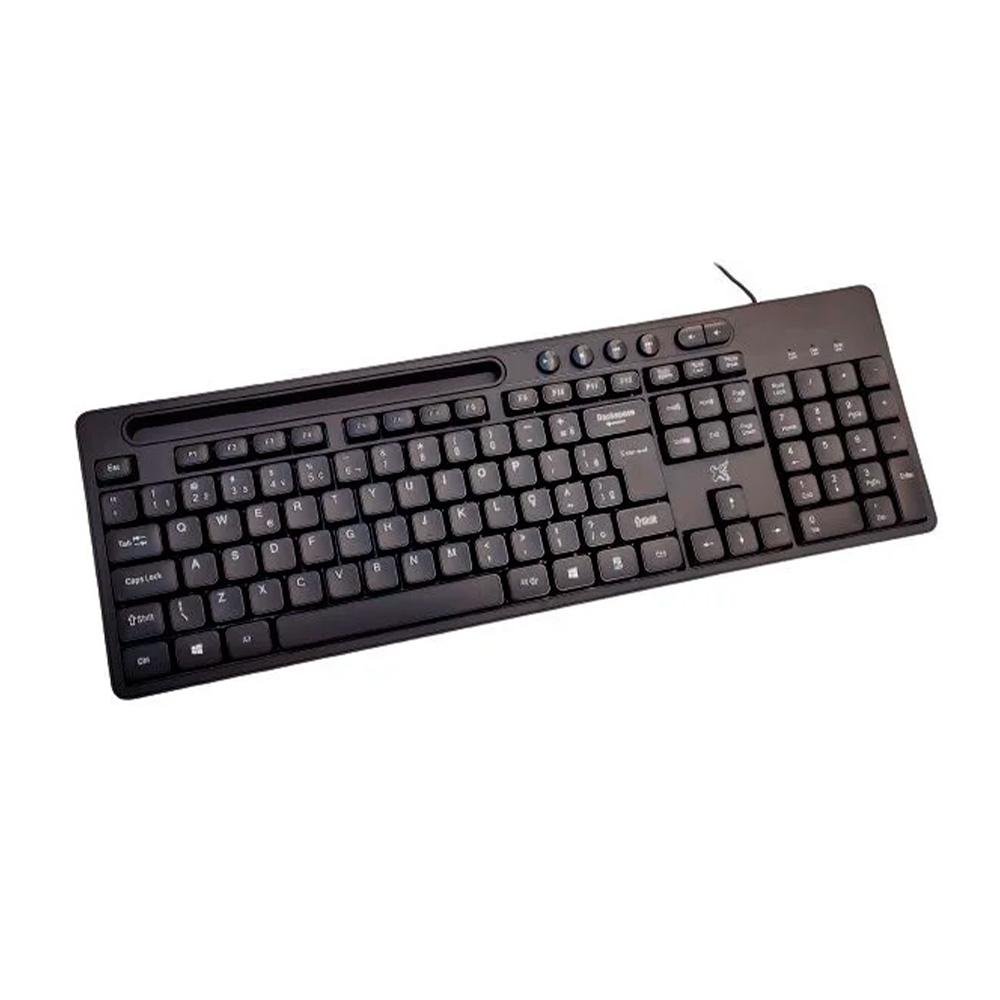 Teclado Maxprint Multimídia PROP usb 2.0 preto ,suporte para celular - 60000145