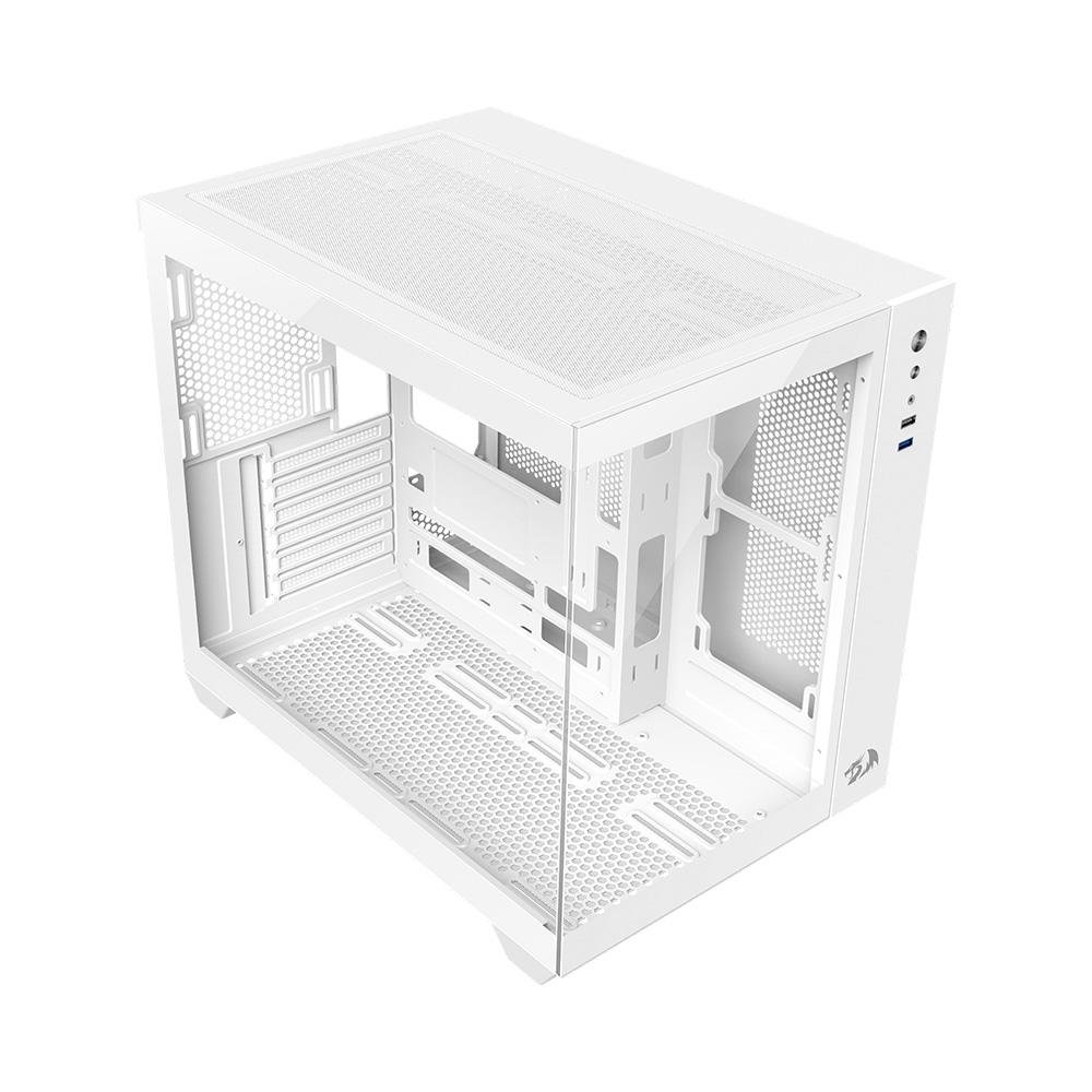 Gabinete Gamer Redragon Wideload Lite, Mid Tower, ATX e M-ATX, Lateral e Frontal em Vidro Temperado, Branco - CA-604W Gabinete Gamer Redragon Wideload Lite, Mid Tower, ATX e M-ATX, Lateral e Frontal em Vidro Temperado, Branco - CA-604W