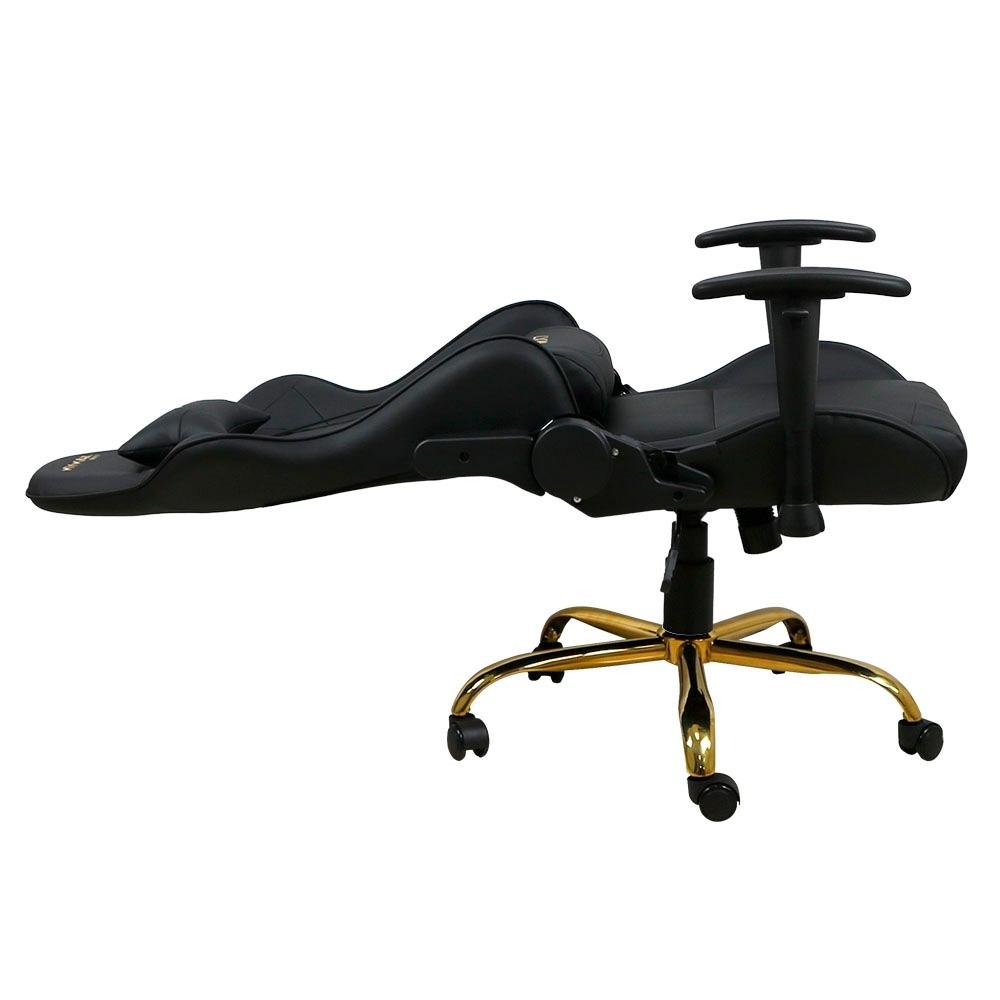 Cadeira Gamer Mymax MX7, Até 150kg, Com Almofadas, Reclinável, Descanso de Braço 2D, Preto Gold Edition - MGCH-002/BK Cadeira Gamer Mymax MX7, Até 150kg, Com Almofadas, Reclinável, Descanso de Braço 2D, Preto Gold Edition - MGCH-002/BK