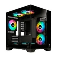Gabinete Gamer Rise Mode Galaxy Glass M Mini, M-ATX, Lateral e Frontal em Vidro Temperado, Preto - RM-GA-GGMN-FB