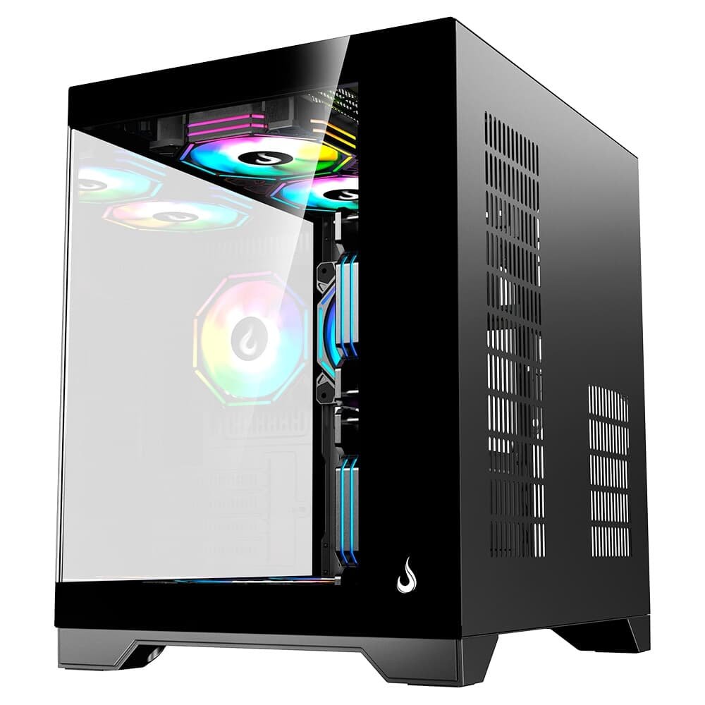 Gabinete Gamer Rise Mode Galaxy Glass M Mini, M-ATX, Lateral e Frontal em Vidro Temperado, Preto