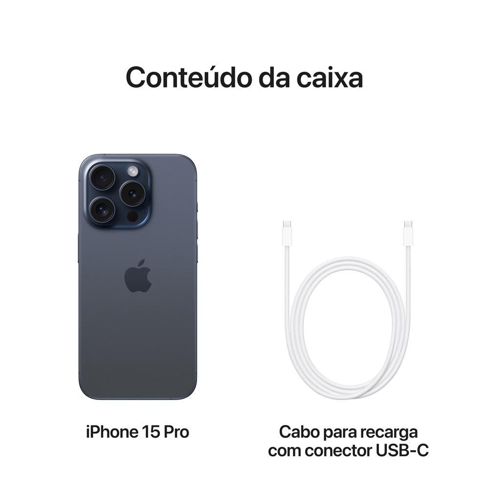 iPhone 15 Pro Apple 128GB Titânio Azul | KaBuM!