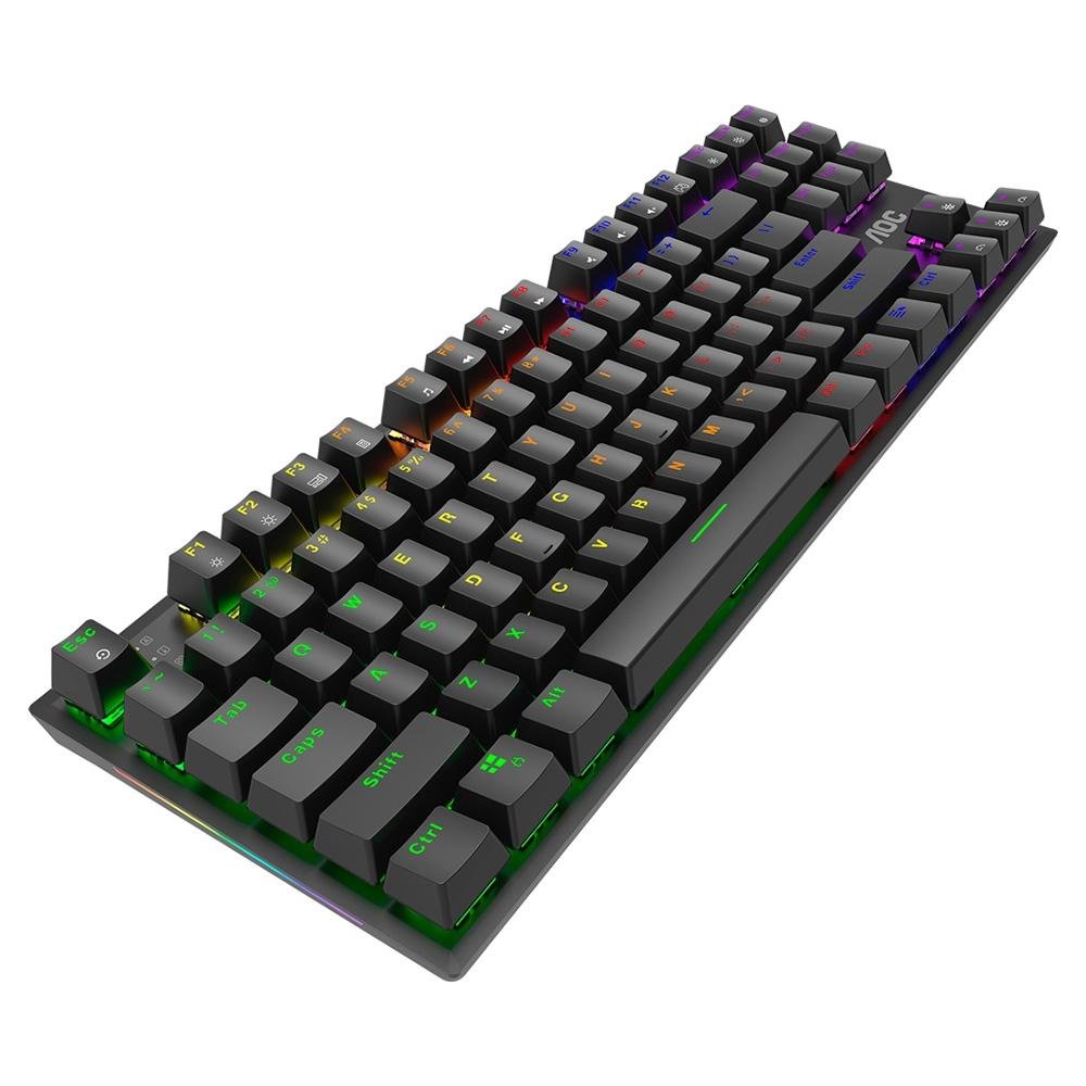 Teclado Mecânico Gamer AOC GK450, LED Rainbow, switch Red, N-Key Rollover e 100% Anti-Ghosting, US - GK450BR/FG Teclado Mecânico Gamer AOC GK450, LED Rainbow, switch Red, N-Key Rollover e 100% Anti-Ghosting, US - GK450BR/FG