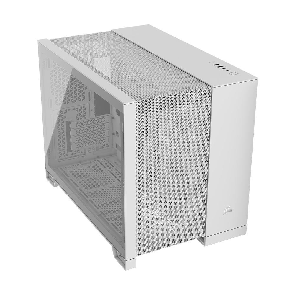 Gabinete Gamer Corsair 2500D, Mini-Tower, M-ATX, Lateral em Vidro Temperado, Sem FANs, Branco - CC-9011264-WW