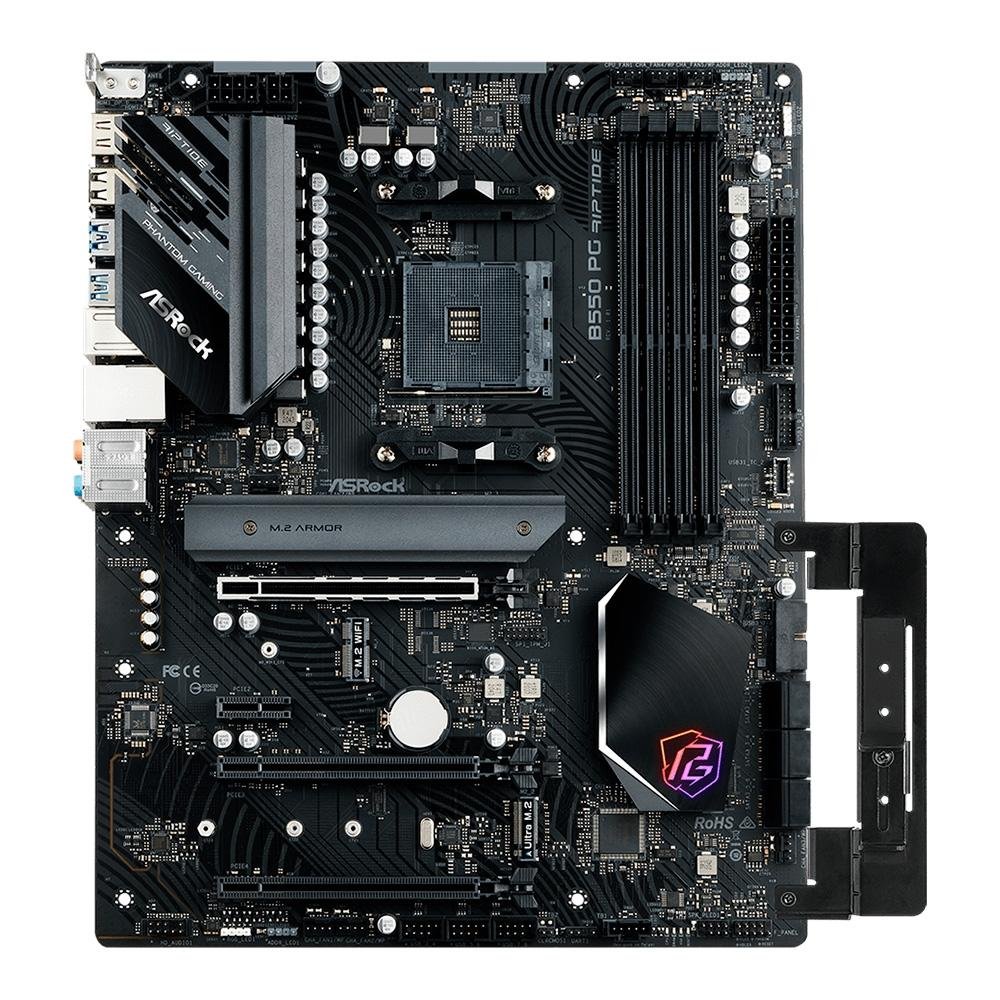 Placa-Mãe ASRock Phantom Gaming B550 PG Riptide, AMD B550 , ATX, DDR4, Preto - 90-MXBGH