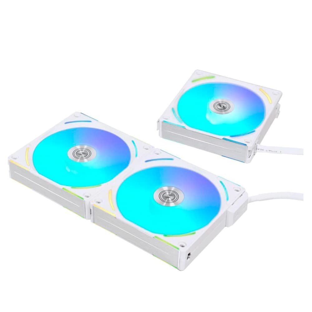 Kit com 3 Ventoinhas Lian Li UNI FAN AL V2, 120mm, RGB, Branco - UF-AL120V2-3W Kit com 3 Ventoinhas Lian Li UNI FAN AL V2, 120mm, RGB, Branco - UF-AL120V2-3W