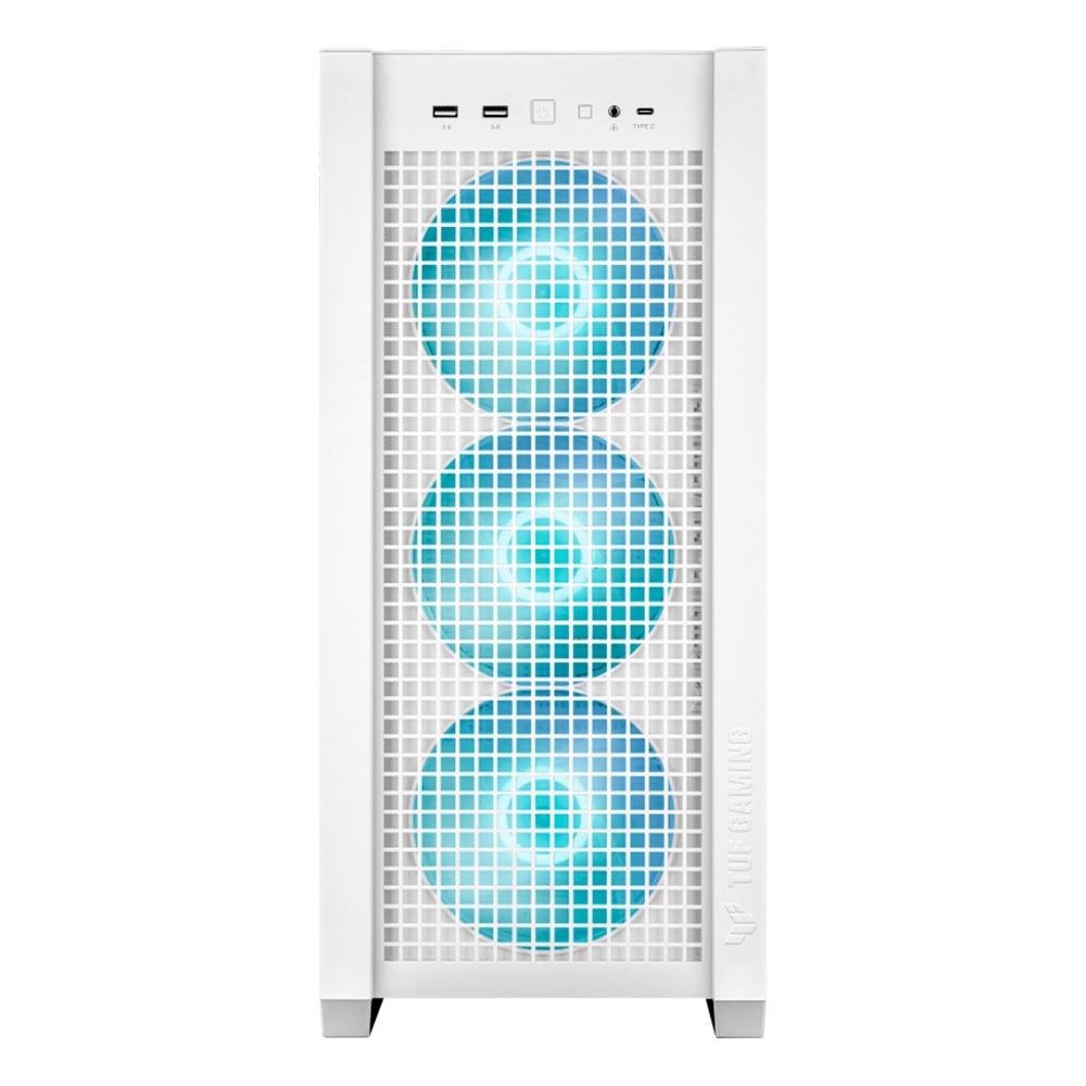 Gabinete Gamer Asus TUF Gaming GT302 ARGB BTF, E-ATX, Mid Tower, Lateral em Vidro Temperado, 4x 140mm Fan, Branco - 90DC00I3-B10000