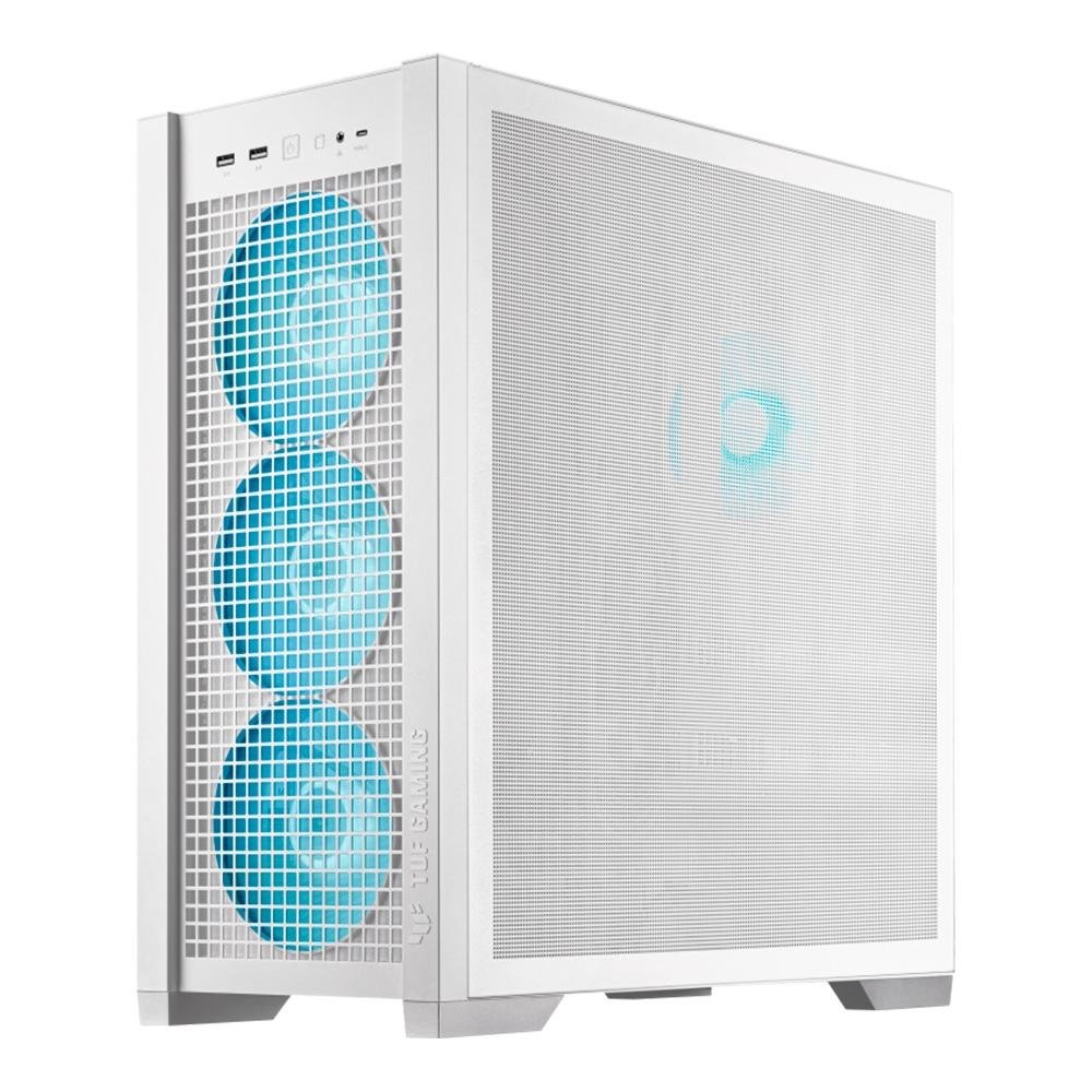 Gabinete Gamer Asus TUF Gaming GT302 ARGB BTF, E-ATX, Mid Tower, Lateral em Vidro Temperado, 4x 140mm Fan, Branco - 90DC00I3-B10000