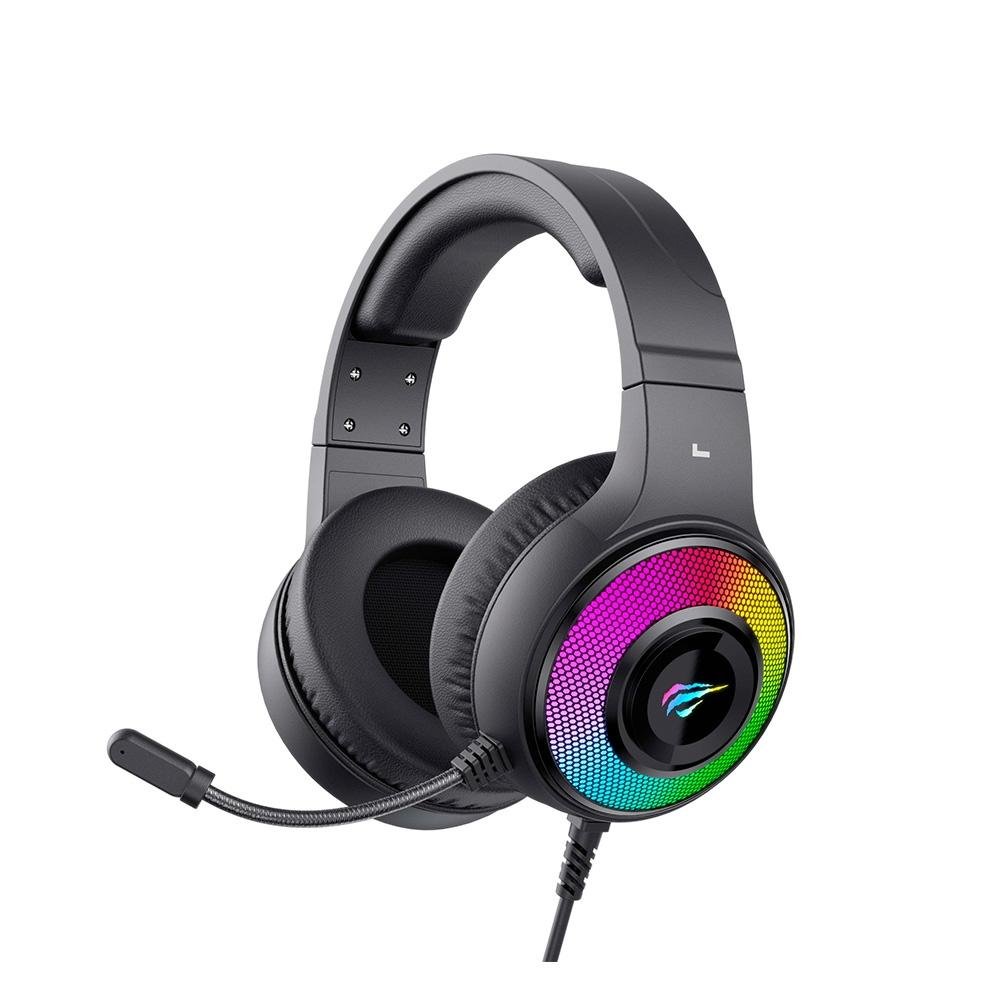 Headset Gamer Havit H2042D, RGB, Driver 50mm, USB e P3, Preto