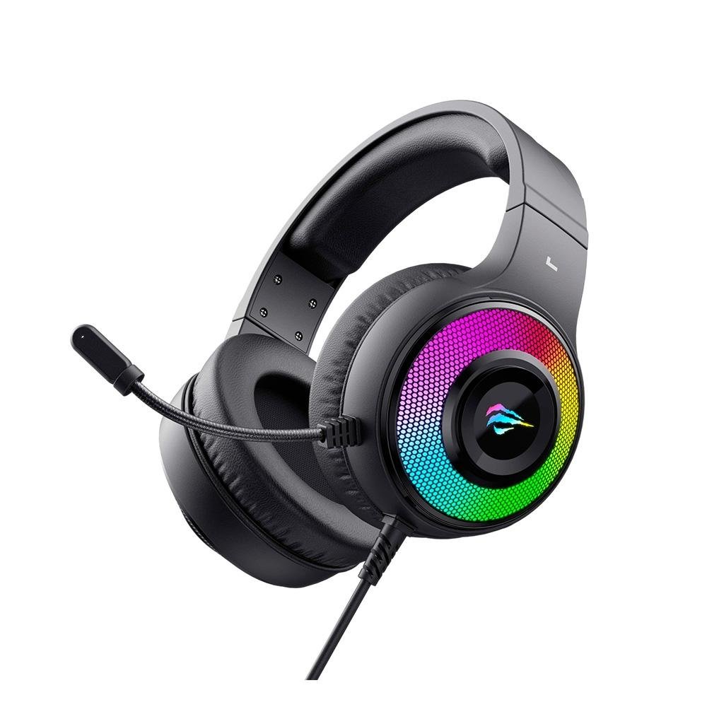 Headset Gamer Havit H2042D, RGB, Driver 50mm, USB e P3, Preto