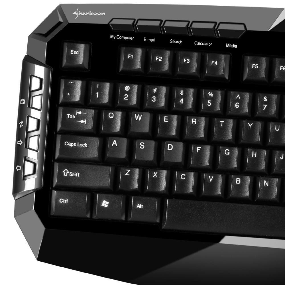 Teclado Sharkoon Gamer Multimídia Skiller Preto e Azul