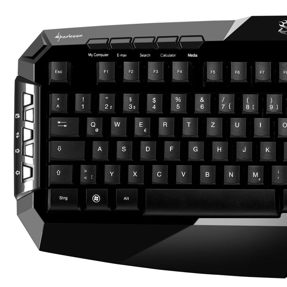 Teclado Sharkoon Gamer Multimídia Skiller Preto e Azul