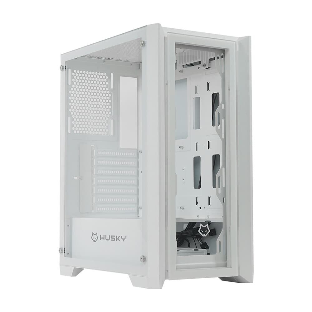 Gabinete Gamer Husky Dome 100, Mid Tower, ATX, Lateral e Frontal em Vidro, Sem FANs, Branco - HGN100BR Gabinete Gamer Husky Dome 100, Mid Tower, ATX, Lateral e Frontal em Vidro, Sem FANs, Branco - HGN100BR