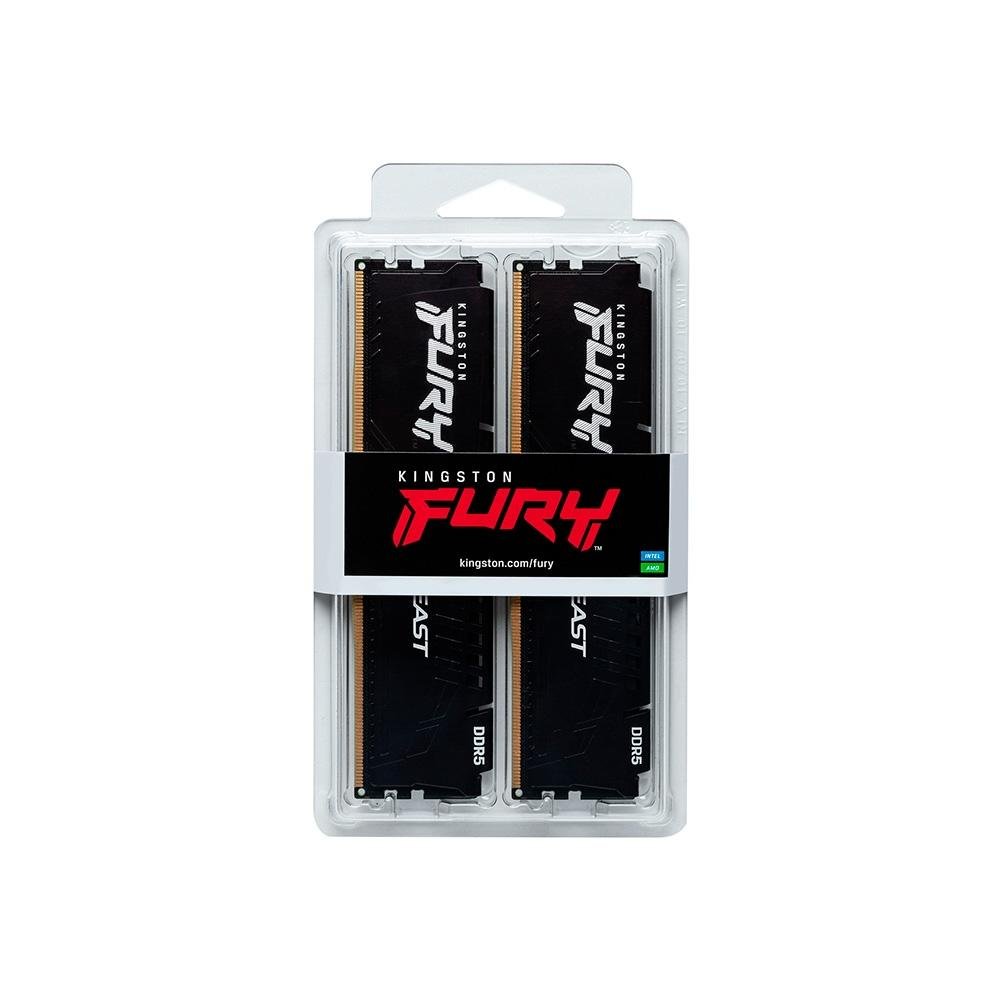 Memória RAM Kingston Fury Beast Preto XMP, 32GB (2X16GB), 6800MT/s DDR5, CL34, DIMM - KF568C34BBK2-32