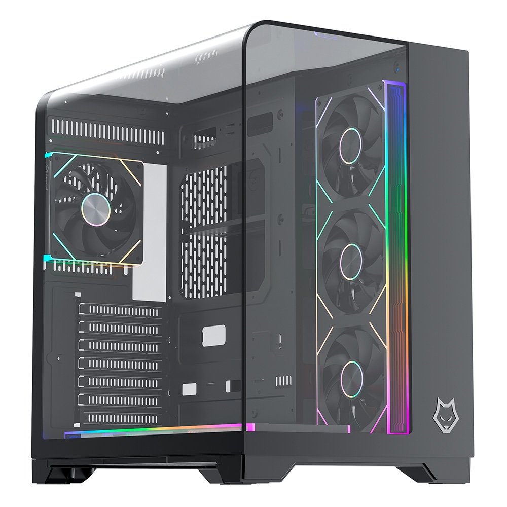 Gabinete Gamer Husky Dome 700, 7 Fans ARGB, Vidro Temperado Frontal/Lateral, Water Cooler 360mm, ATX/M-ATX, USB 3.0 - HGN700PT Gabinete Gamer Husky Dome 700, 7 Fans ARGB, Vidro Temperado Frontal/Lateral, Water Cooler 360mm, ATX/M-ATX, USB 3.0 - HGN700PT