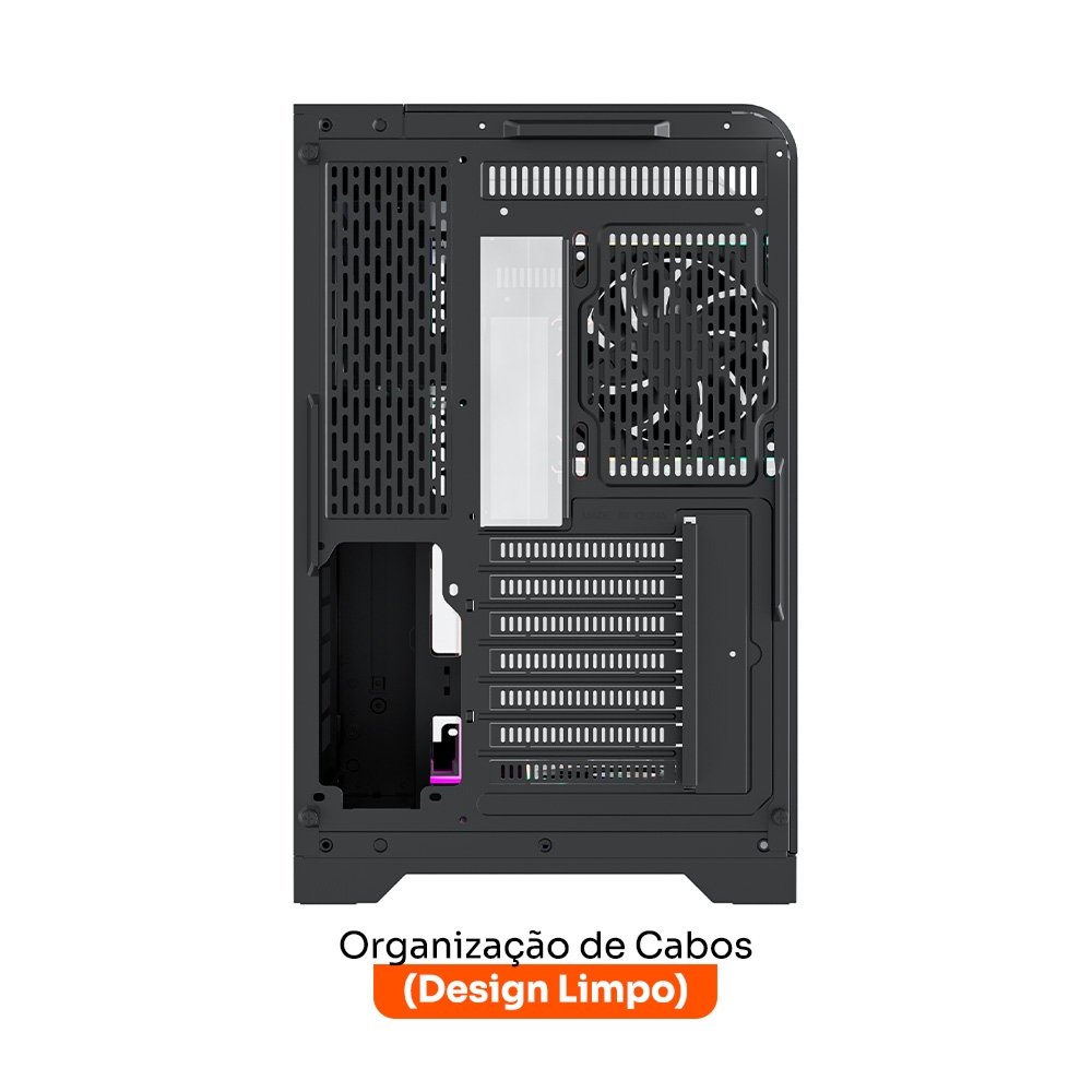 Gabinete Gamer Husky Dome 700, 7 Fans ARGB, Vidro Temperado Frontal/Lateral, Water Cooler 360mm, ATX/M-ATX, USB 3.0 - HGN700PT Gabinete Gamer Husky Dome 700, 7 Fans ARGB, Vidro Temperado Frontal/Lateral, Water Cooler 360mm, ATX/M-ATX, USB 3.0 - HGN700PT