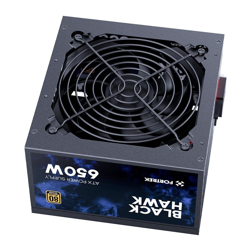 Fonte Fortrek Black Hawk, 650W, 80 Plus Bronze, ATX, Sem cabo, Preta - 83589