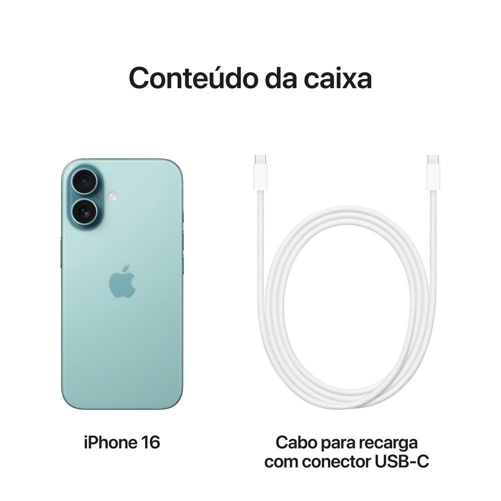 iPhone 16 Apple 128GB Verde-acinzentado | KaBuM!