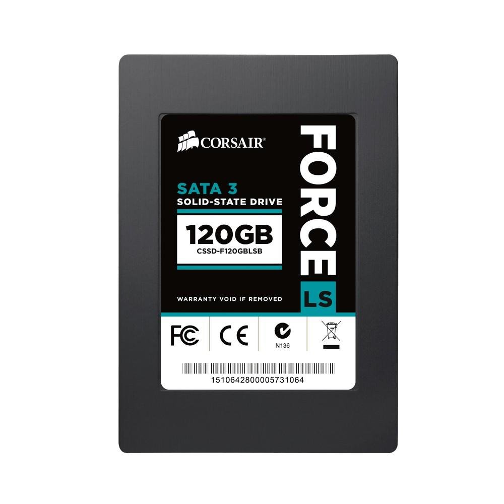 SSD Corsair Force LS 2.5´ 120GB SATA III 6Gb/s Leituras: 540MB/s e Gravações: 450MB/s - CSSD-F120GBLSB