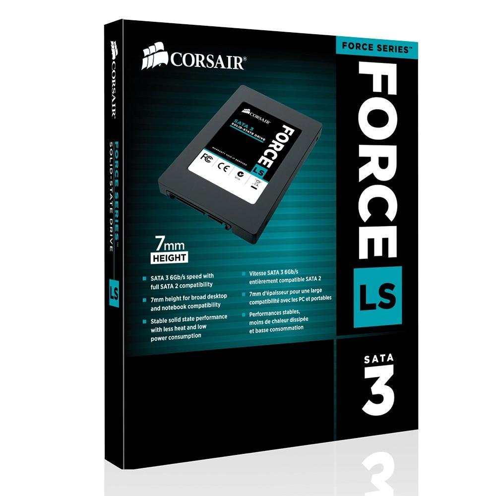 SSD Corsair Force LS 2.5´ 120GB SATA III 6Gb/s Leituras: 540MB/s e Gravações: 450MB/s - CSSD-F120GBLSB
