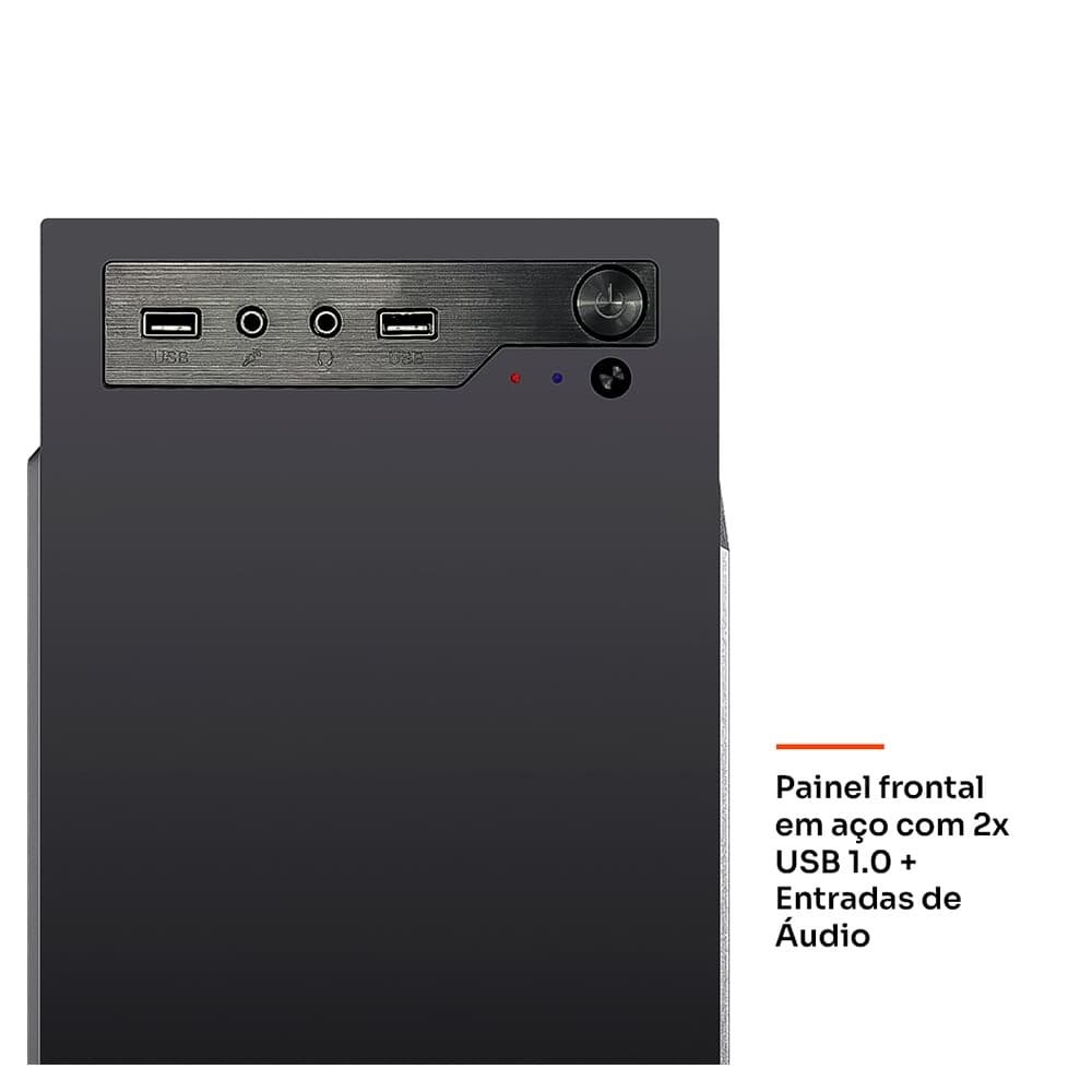 Gabinete Office Husky 100, Micro ATX, Mini ATX, Preto - HGO100PT Gabinete Office Husky 100, Micro ATX, Mini ATX, Preto - HGO100PT