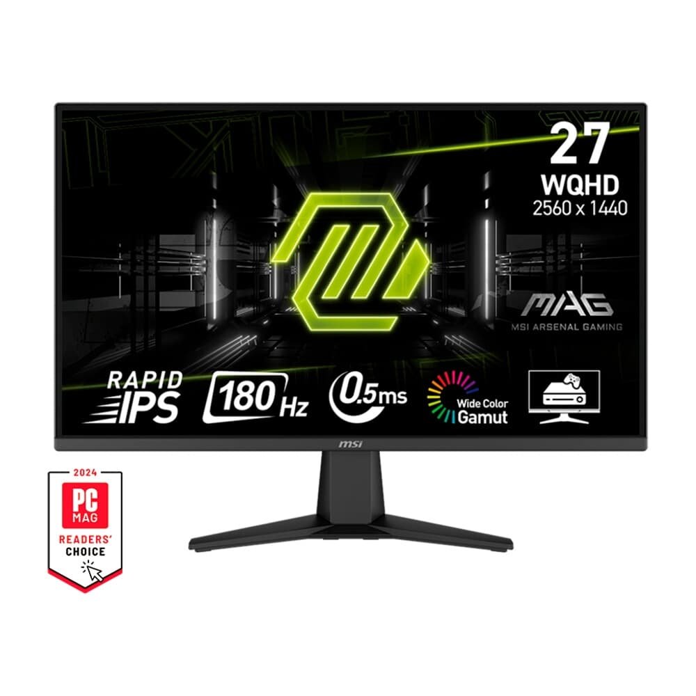 Monitor Gamer MSI MAG 27″, QHD, 180Hz, 0.5ms, IPS, HDR, DP e HDMI, Preto – 275QF