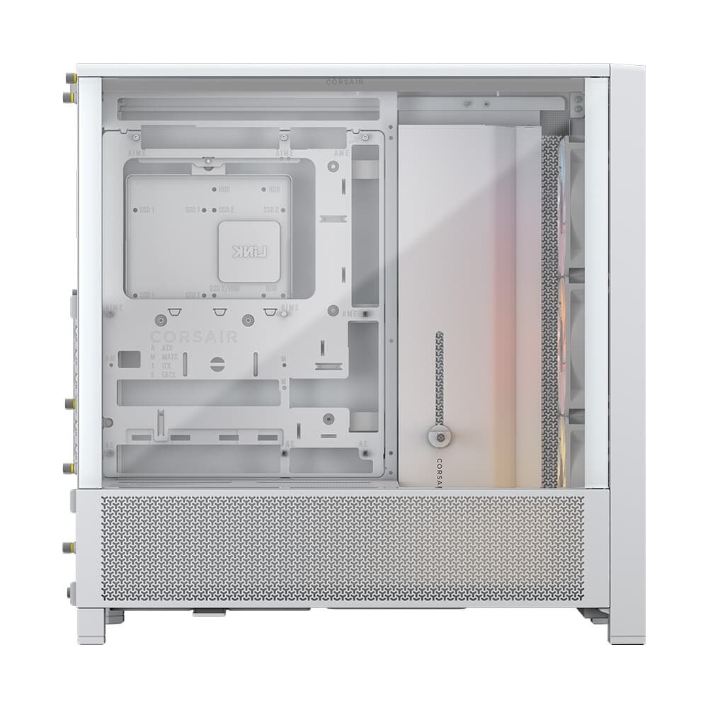 Gabinete Gamer Corsair 4000D RS ARGB, Mid Tower, Lateral em Vidro, com 3x Fans RS ARGB, Branco - CC-9011297-WW