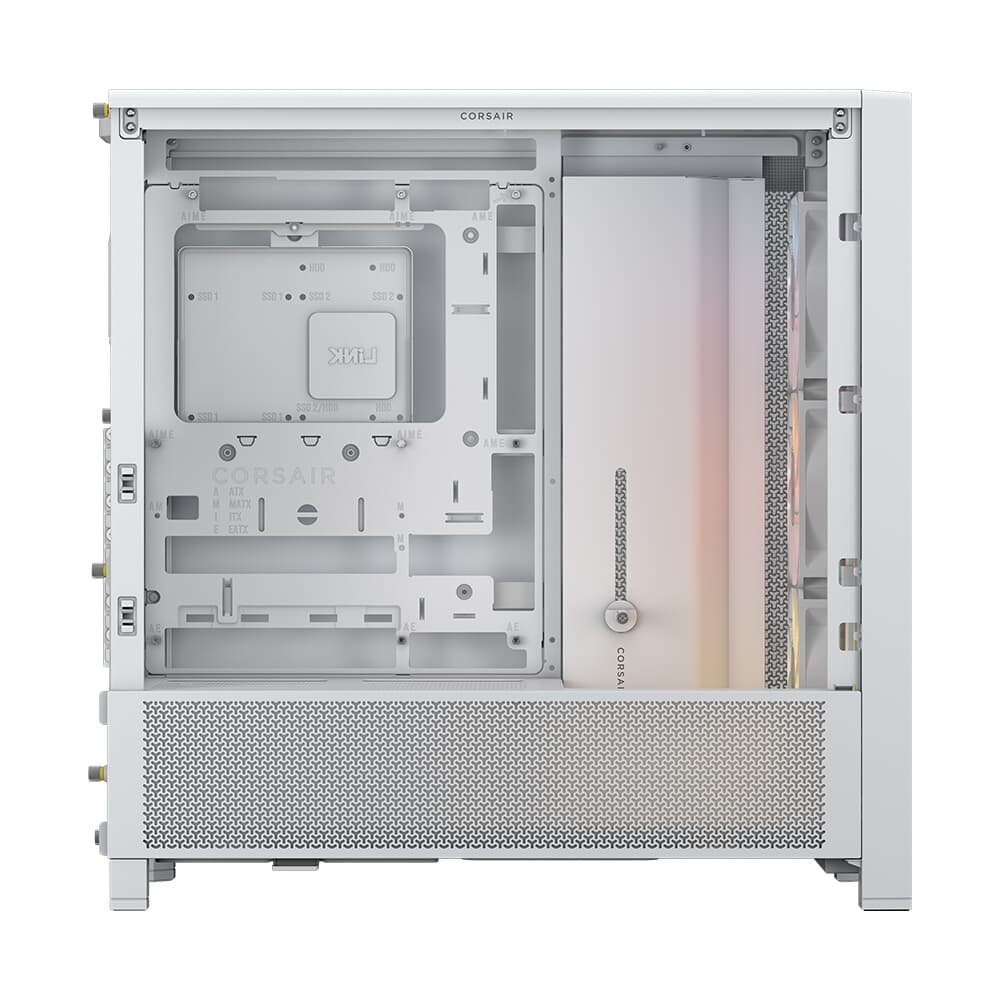 Gabinete Gamer Corsair 4000D RS ARGB, Mid Tower, Lateral em Vidro, com 3x Fans RS ARGB, Branco - CC-9011297-WW
