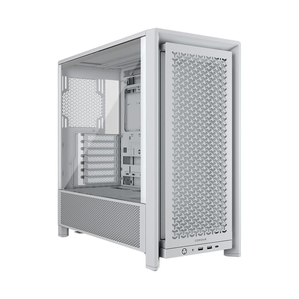 Gabinete Corsair Frame 4000D RS, Mid Tower, ATX, Lateral em Vidro, Modular High, Airflow, 3x FANs, Branco - CC-9011313-WW