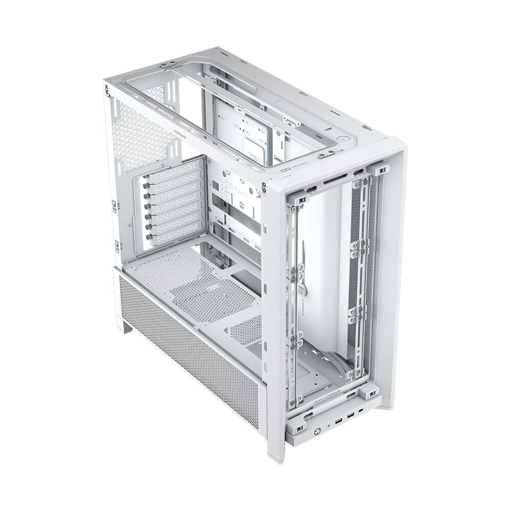 Gabinete Corsair Frame 4000D RS, Mid Tower, ATX, Lateral em Vidro, Modular High, Airflow, 3x FANs, Branco - CC-9011313-WW
