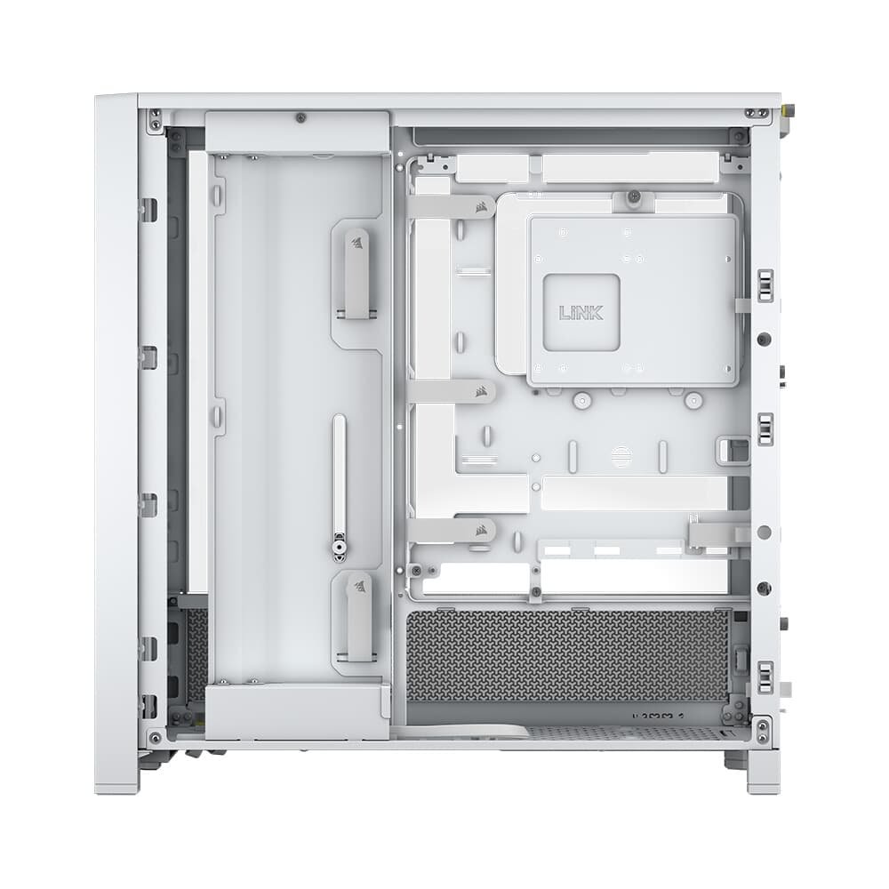 Gabinete Corsair Frame 4000D RS, Mid Tower, ATX, Lateral em Vidro, Modular High, Airflow, 3x FANs, Branco - CC-9011313-WW