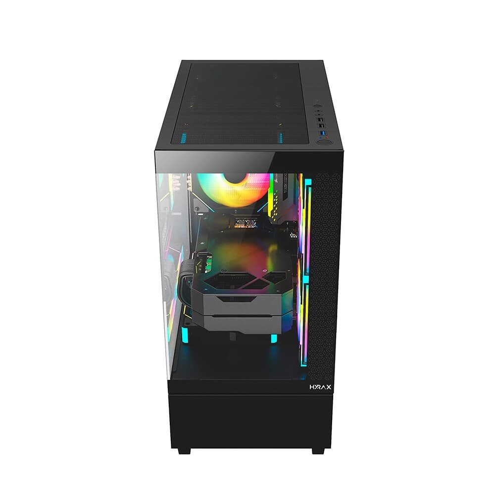 Gabinete Gamer Hyrax HGB320, Mini Tower, M-ATX, Frontal e Lateral em Vidro Temperado, Sem FANs, Preto - HGB320B Gabinete Gamer Hyrax HGB320, Mini Tower, M-ATX, Frontal e Lateral em Vidro Temperado, Sem FANs, Preto - HGB320B