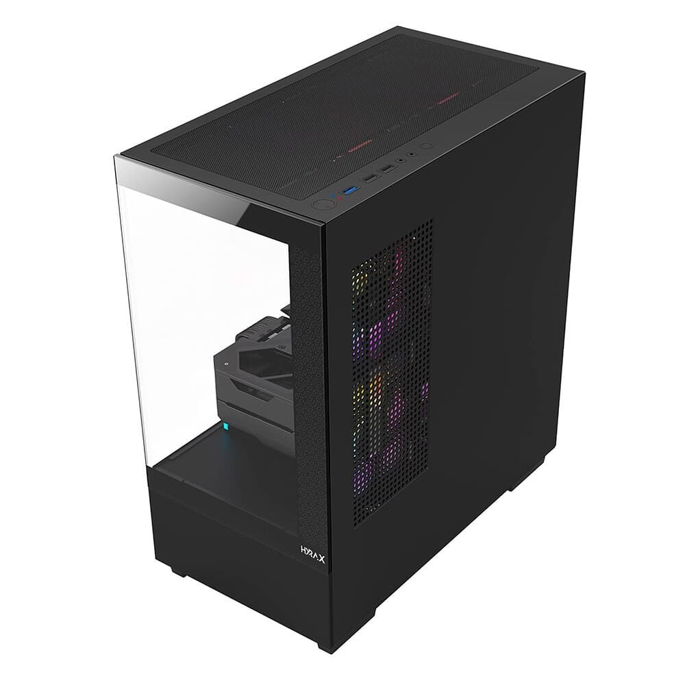 Gabinete Gamer Hyrax HGB320, Mini Tower, M-ATX, Frontal e Lateral em Vidro Temperado, Sem FANs, Preto - HGB320B Gabinete Gamer Hyrax HGB320, Mini Tower, M-ATX, Frontal e Lateral em Vidro Temperado, Sem FANs, Preto - HGB320B