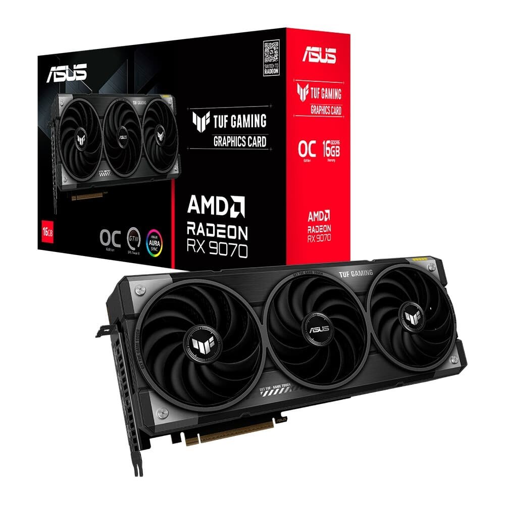 ASUS RX9070 OC TUF GAMING 新品未開封！！ Placa de Vídeo ASUS TUF-RX9070-O16G-GAMING | KaBuM
