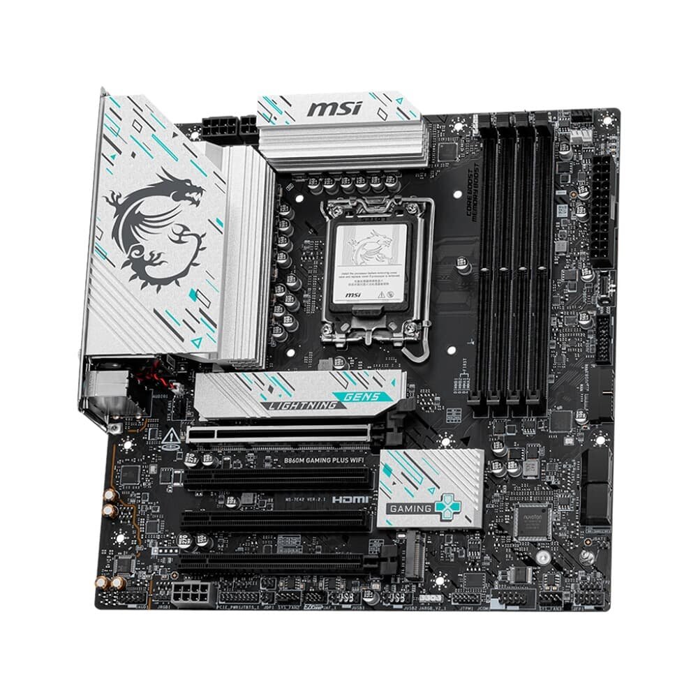 Placa Mãe MSI B860M GAMING PLUS WIFI, Intel, mATX, DDR5 UDIMM, Wi-Fi 7, Preto - B860MGPW Placa Mãe MSI B860M GAMING PLUS WIFI, Intel, mATX, DDR5 UDIMM, Wi-Fi 7, Preto - B860MGPW