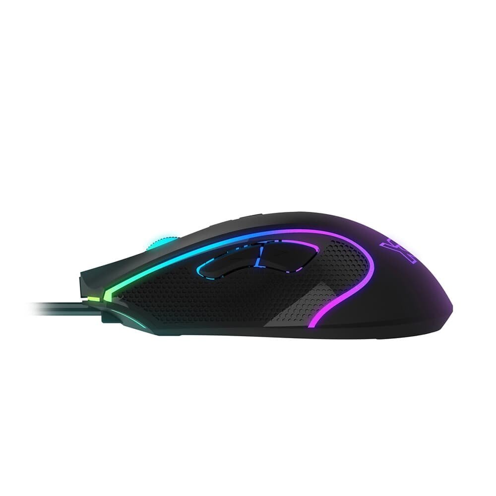 Mouse Gamer XT Racer Rush XTM-210, RGB, 7200DPI, 1ms, Sensor SPCP-A725F, Profissional, Preto - XTM-210