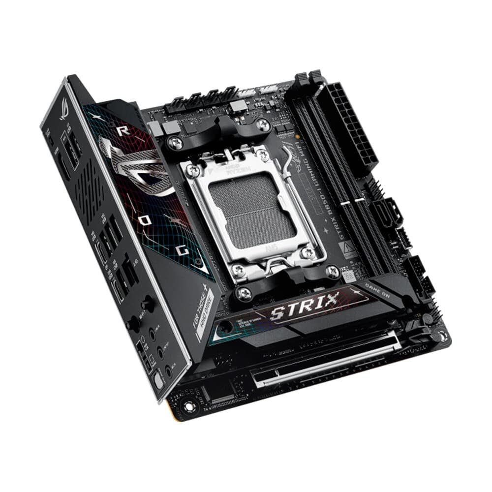 Placa Mãe ASUS ROG STRIX B850-I GAMING WIFI, AMD AM5 , Mini-ITX, DDR5, Wi-fi 7, Bluetooth, Preto - ROG STRIX B850-I GAMING WIFI