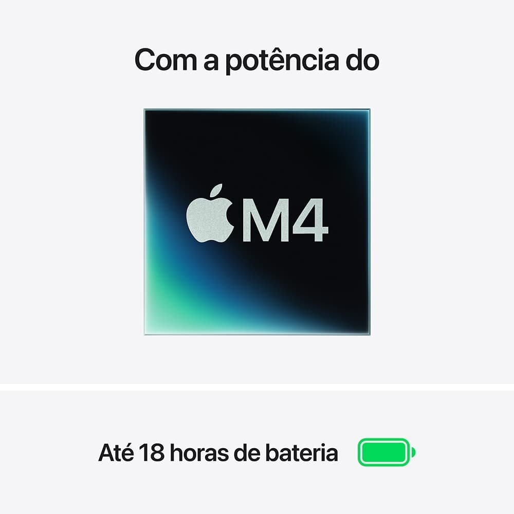 MacBook Air Apple 15" Chip M4, CPU 10 Núcleos, GPU 10 Núcleos, Neural Engine 16 Núcleos, 16GB, SSD 512GB, Azul-céu - MC7C4BZ/A MacBook Air Apple 15" Chip M4, CPU 10 Núcleos, GPU 10 Núcleos, Neural Engine 16 Núcleos, 16GB, SSD 512GB, Azul-céu - MC7C4BZ/A