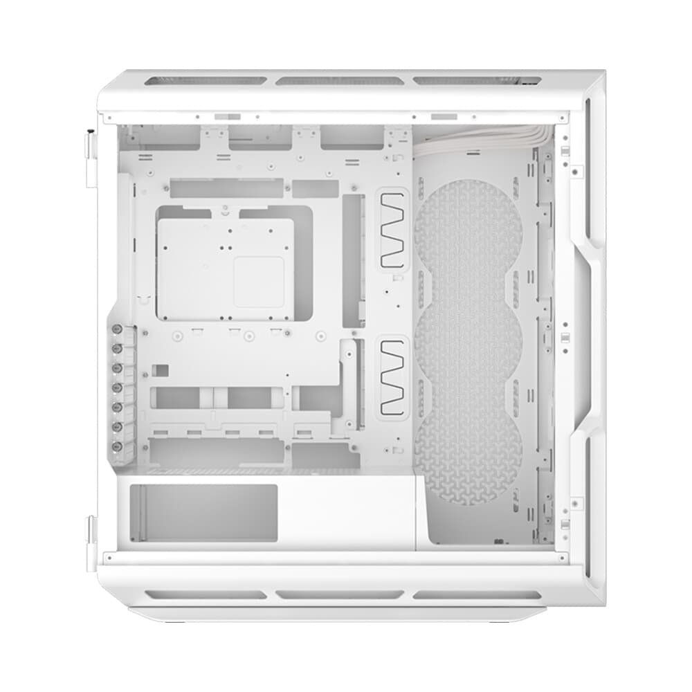 Gabinete Gamer Corsair 5000T Mid-Tower, E-ATX, Lateral em Vidro temperado, Sem FANs, Branco - CC-9011301-WW Gabinete Gamer Corsair 5000T Mid-Tower, E-ATX, Lateral em Vidro temperado, Sem FANs, Branco - CC-9011301-WW