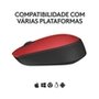 Mouse sem fio Logitech M170 com Design Ambidestro Compacto, Conexão USB e Pilha Inclusa, Vermelho - 910-004941