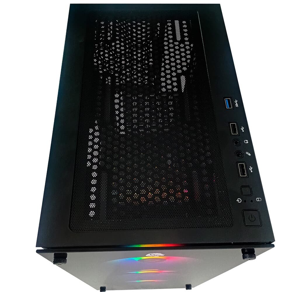 Gabinete Gamer HAYOM GB1769, Mid Tower, Lateral em Vidro, 3X Fans, Preto - GB.17.10.69 Gabinete Gamer HAYOM GB1769, Mid Tower, Lateral em Vidro, 3X Fans, Preto - GB.17.10.69
