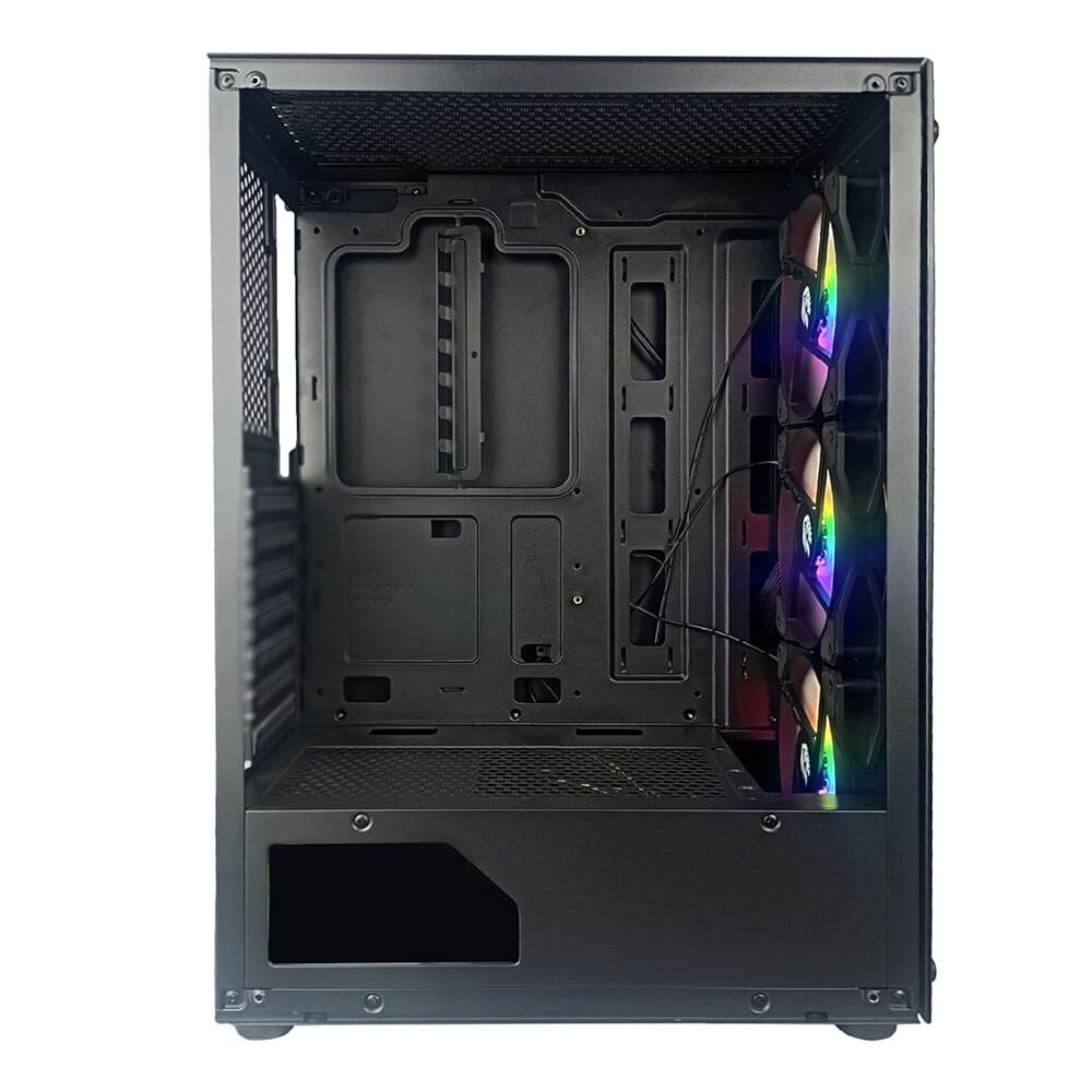 Gabinete Gamer HAYOM GB1769, Mid Tower, Lateral em Vidro, 3X Fans, Preto - GB.17.10.69 Gabinete Gamer HAYOM GB1769, Mid Tower, Lateral em Vidro, 3X Fans, Preto - GB.17.10.69