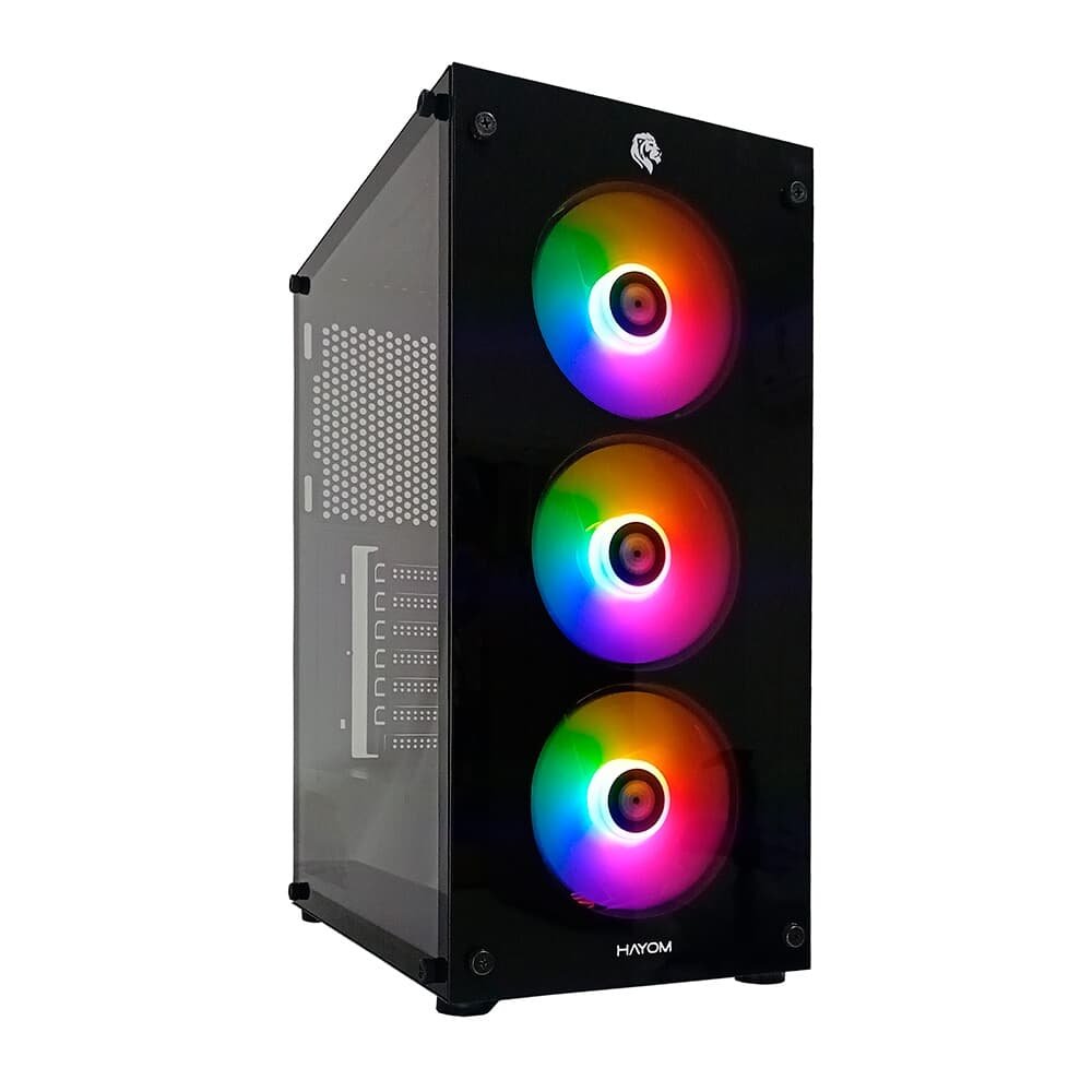 Gabinete Gamer HAYOM GB1769, Mid Tower, Lateral em Vidro, 3X Fans, Preto - GB.17.10.69