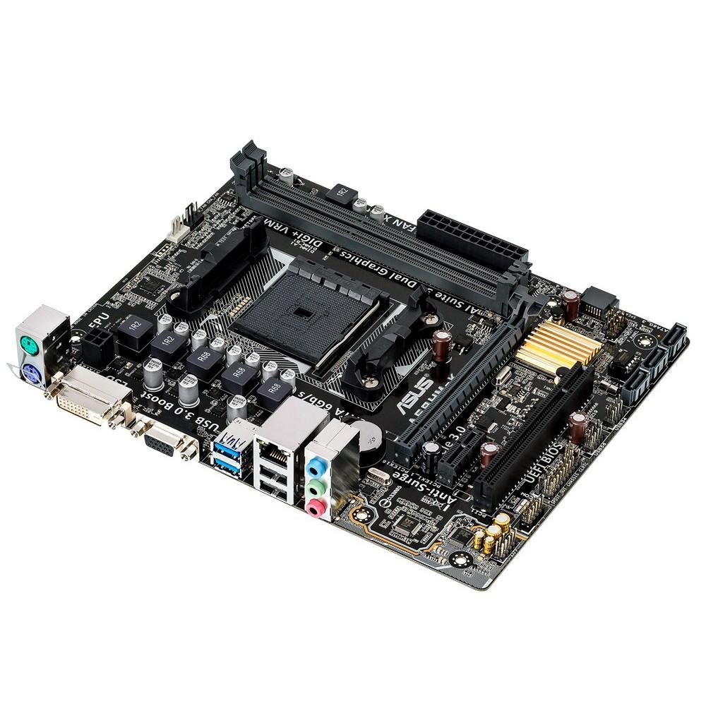 Placa-Mãe ASUS p/ AMD FM2+ mATX A68HM-K, 2x DDR3 DVI/VGA, USB 3.0 Boost (Suporta UASP), Digi+ VRM e EPU, Bios UEFI, ESD Guards Placa-Mãe ASUS p/ AMD FM2+ mATX A68HM-K, 2x DDR3 DVI/VGA, USB 3.0 Boost (Suporta UASP), Digi+ VRM e EPU, Bios UEFI, ESD Guards