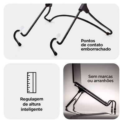 Suporte Octoo UpTable p/ Notebook  Preto Fosco
