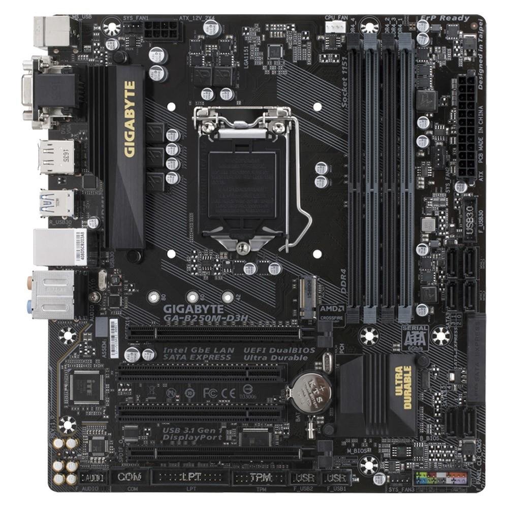 Placa-Mãe GIGABYTE p/ Intel LGA 1151 mATX GA-B250M-D3H DDR4 Placa-Mãe GIGABYTE p/ Intel LGA 1151 mATX GA-B250M-D3H DDR4