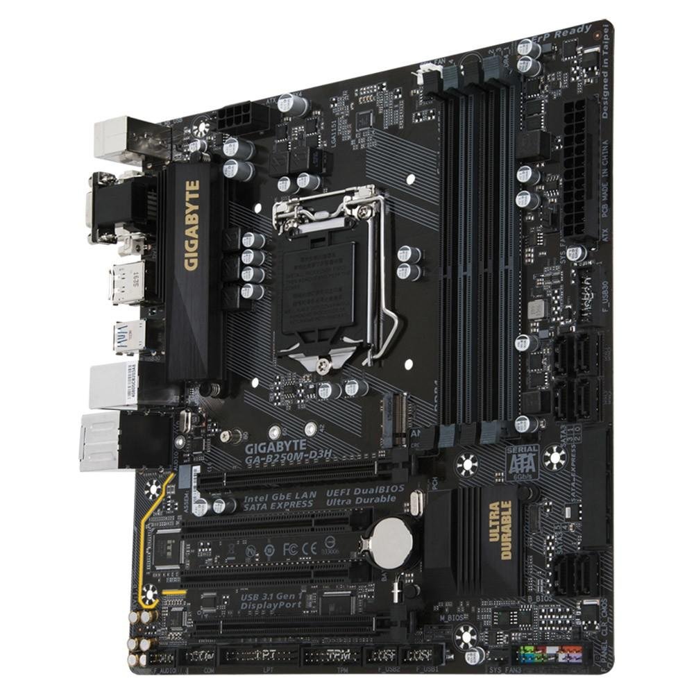 Placa-Mãe GIGABYTE p/ Intel LGA 1151 mATX GA-B250M-D3H DDR4 Placa-Mãe GIGABYTE p/ Intel LGA 1151 mATX GA-B250M-D3H DDR4